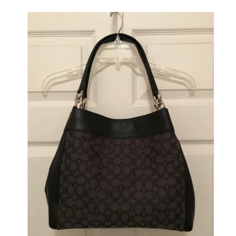 Coach # G1757-F57612 Signature Logo Canvas & Leather Bag